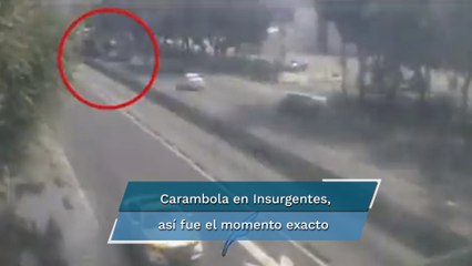 Insurgentes Norte. Captan momento exacto de la carambola