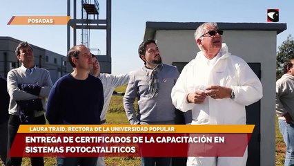 Entrega de certificados de la capacitación en sistemas fotocataliticos