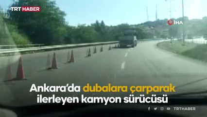 Dubalara çarptı, direği devirdi yine de yoluna devam etti