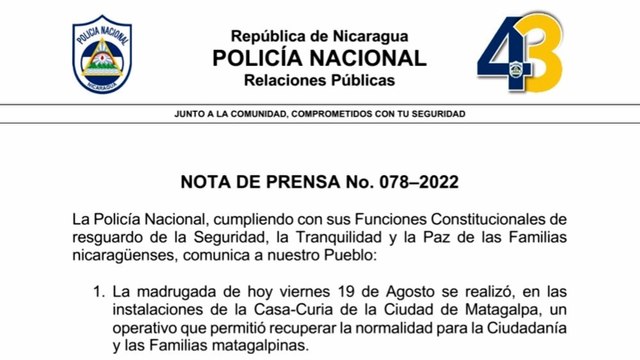 Policía Nacional informa sobre operativo para resguardar el orden en Matagalpa