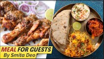 Meal For Guests | Non Veg Thali Recipes | Chicken Starter | Mini Thali By Smita Deo | Get Curried