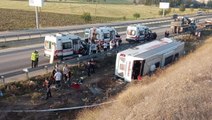 Asker adaylarını taşıyan otobüs şarampole yuvarlandı: 1 ölü, 30 yaralı