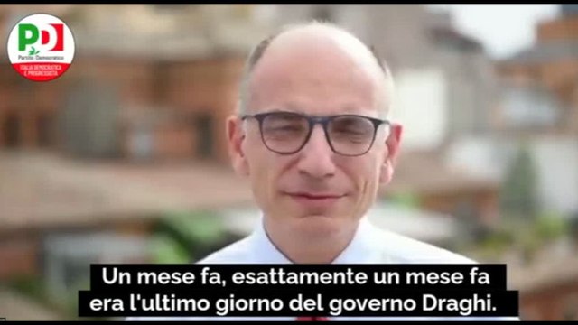 Pd, Letta: un mese fa Draghi congedato da Conte-Salvini-Cav