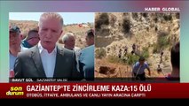 Gaziantep'te otobüs, itfaiye, ambulans ve canlı yayın aracının karıştığı zincirleme kaza: 15 kişi hayatını kaybetti