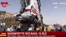 Gaziantep'teki korkunç kaza sonucu iş arkadaşlarının ölüm haberini veren İHA muhabirinin zor anları