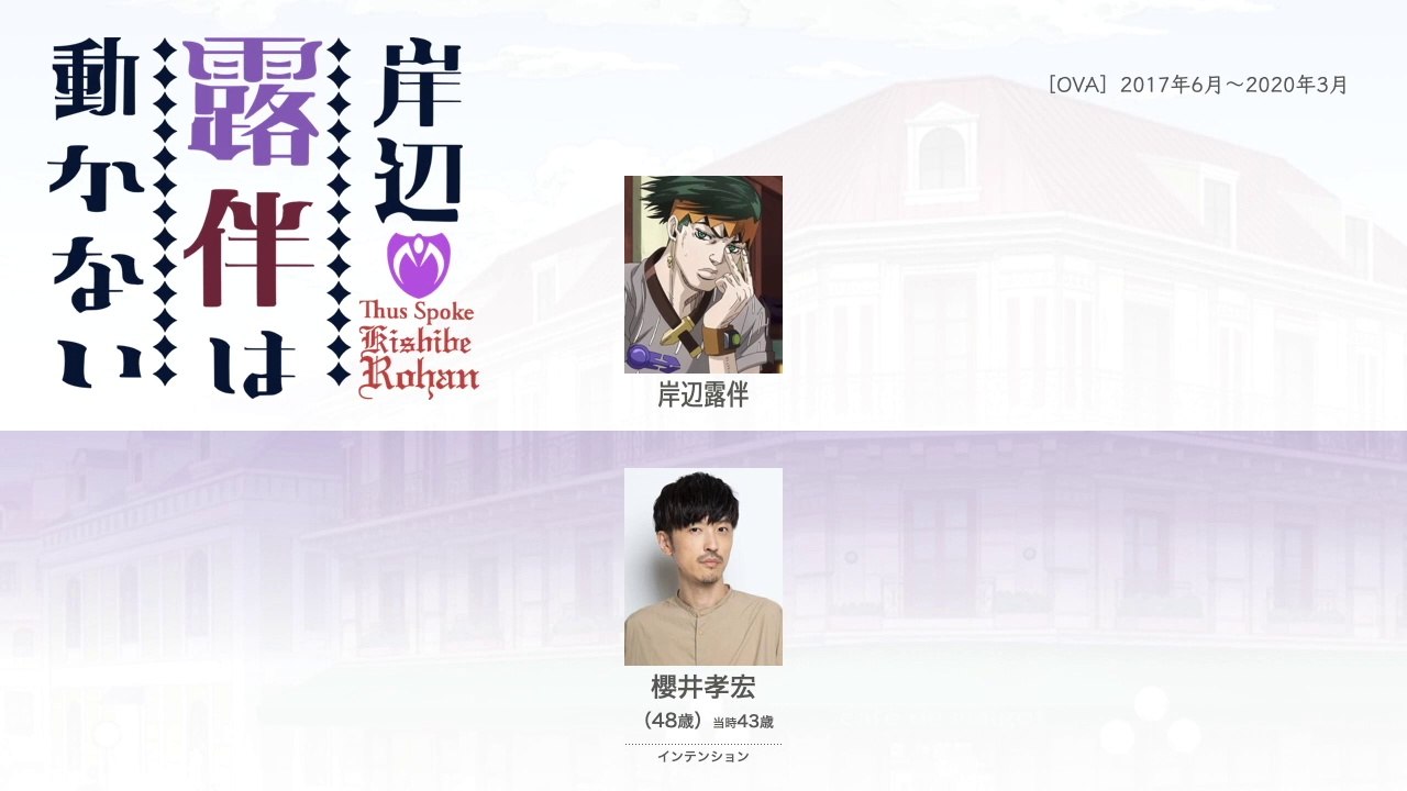 岸辺露伴は動かないの声優さんたちは、こんな顔！