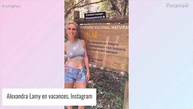Alexandra Lamy en lingerie dans la jungle : Cheveux mouillés et culotte satinée, elle se lâche