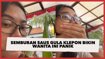 Makan Klepon, Viral Wanita Mendadak Panik Gegara Semburan Saus Gula Malah Kena Sosok Ini