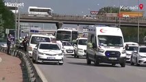 Trafik polisinin yaralandığı kaza anı kamerada