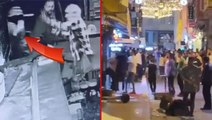 Taksim'de dehşet anları! Mekana alınmayan maskeli şahıs, bir kişiyi defalarca bıçakladı