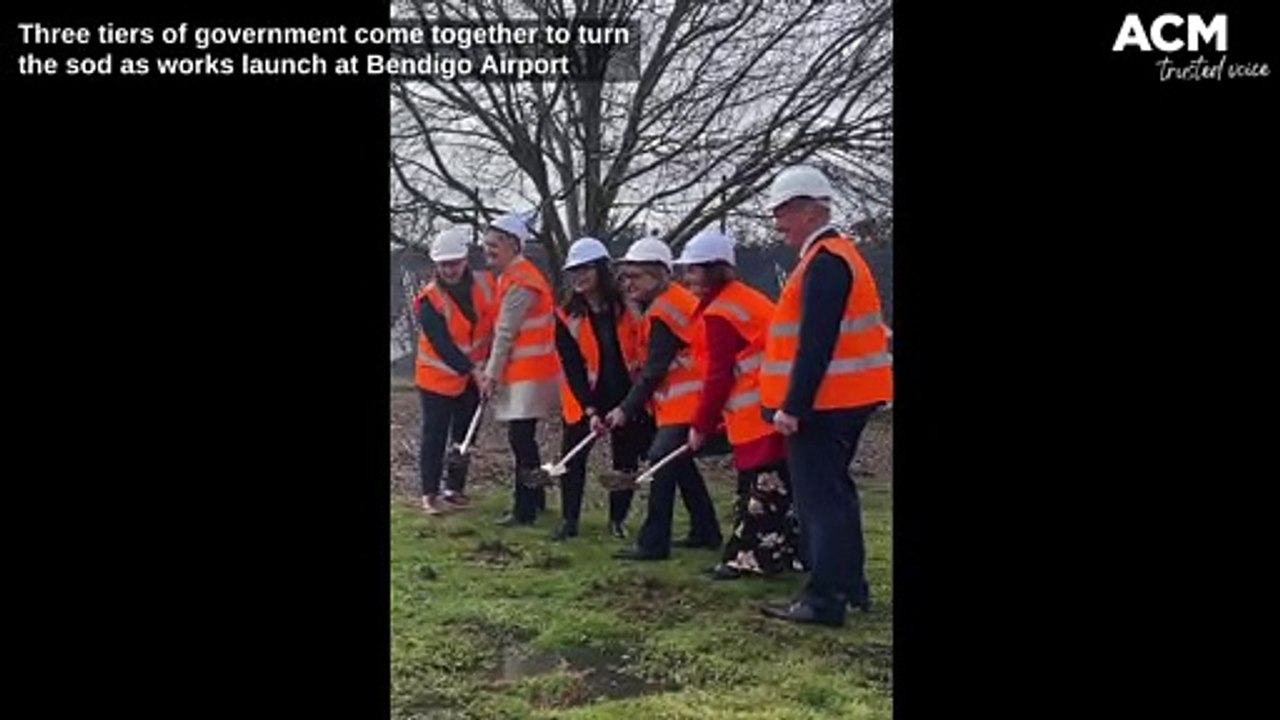 Three tiers of government turning the sod at Bendigo Airport as works commence | August 2022 | Bendigo Advertiser