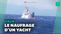 L'impressionnant naufrage d'un yacht au large des côtes italiennes