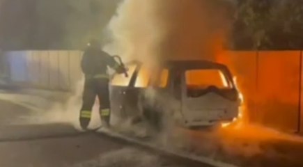 Quartucciu (CA) - In fiamme automobile sulla statale (24.08.22)