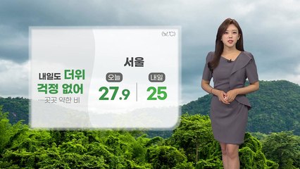 [날씨] 내일도 더위 걱정없어...곳곳 약한 비 / YTN