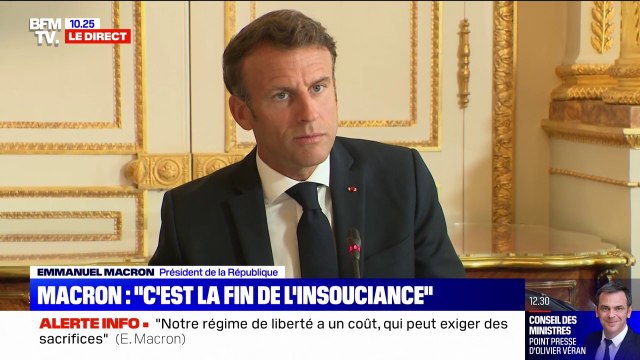 En préambule du Conseil des ministres, Emmanuel Macron dit attendre sérieux et crédibilité face aux angoisses