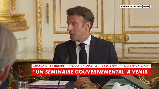 L'intervention d'Emmanuel Macron en Conseil des ministres