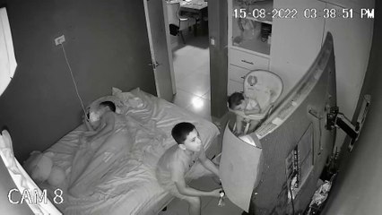 Brother Stops Gaming to Put Baby Sibling into Bed