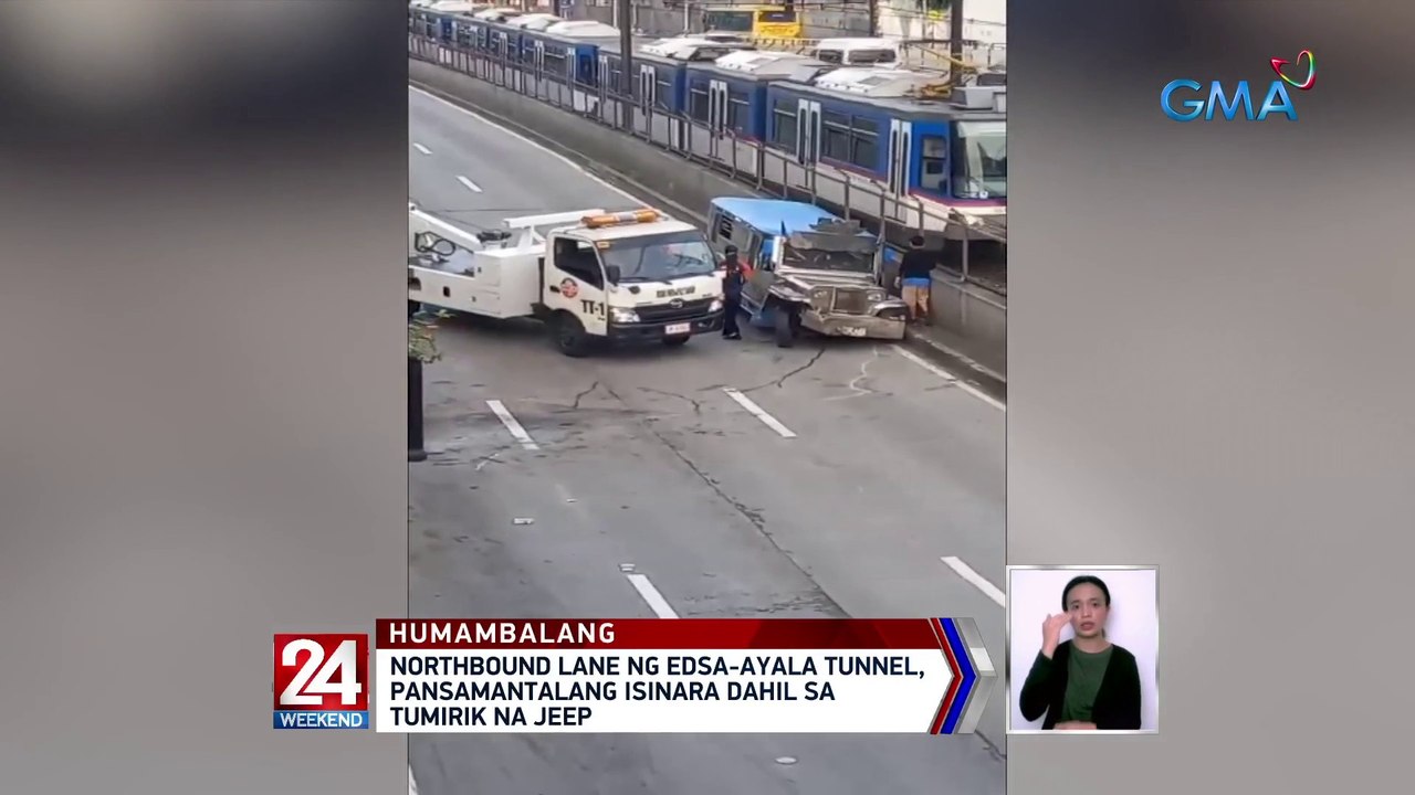 Northbound lane ng EDSA-Ayala tunnel, pansamantalang isinara dahil sa tumirik na jeep | 24 Oras Weekend