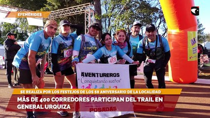 Más de 400 corredores participan del trail en general urquiza