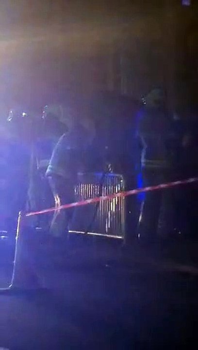 Firefighters battling the blaze at the former Crookesmoor School