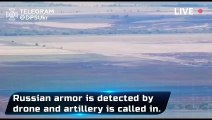 Ukrainian Artillery made Russian Troops to Abandon Their Tank Convoy