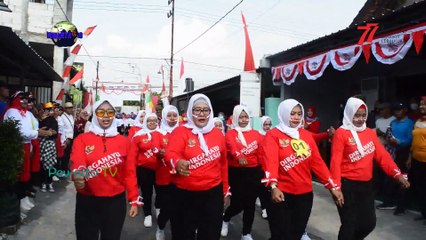 Lomba Gerak Jalan Warga Maospati Meriahkan HUT Ke -77 RI