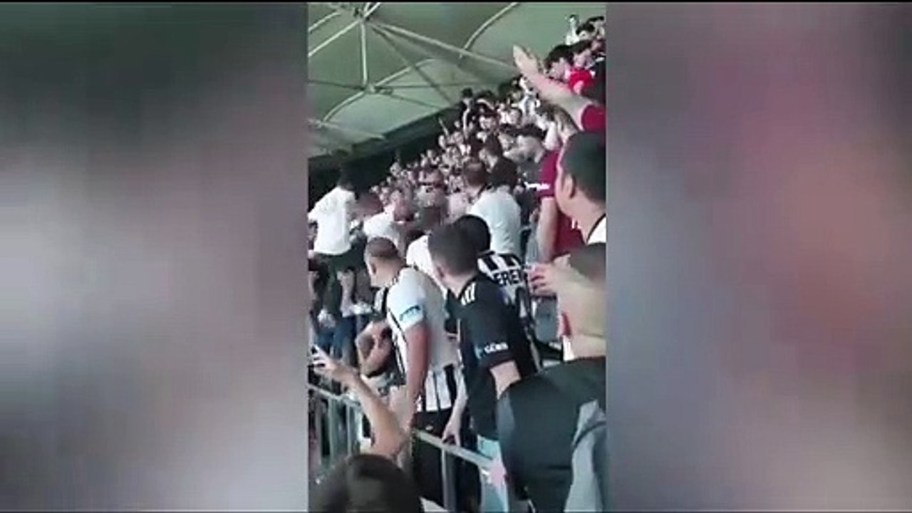 Maçta ortalık karıştı! Beşiktaş taraftarı arasında yumruklu kavga