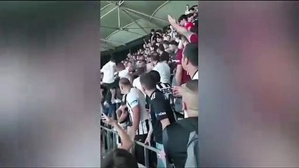 Maçta ortalık karıştı! Beşiktaş taraftarı arasında yumruklu kavga