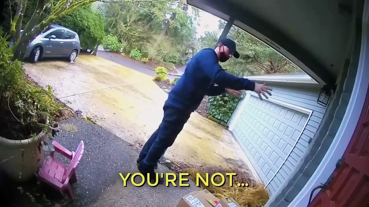 Package Thief Gets Instant Karma...