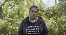 Liderança fala sobre a passagem da Caravana das Mulheres Indígenas pela comunidade no Moro dos Cavalos, em Palhoça