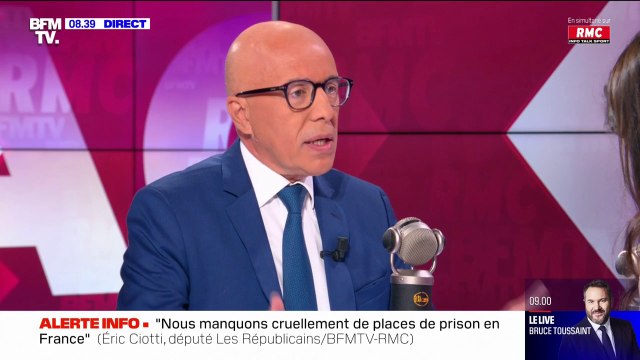 Éric Ciotti favorable à un ministre délégué aux prisons aux côtés du garde des Sceaux