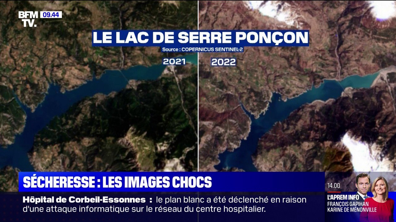 Sécheresse: des images satellites très impressionnantes montrent l'ampleur des dégâts