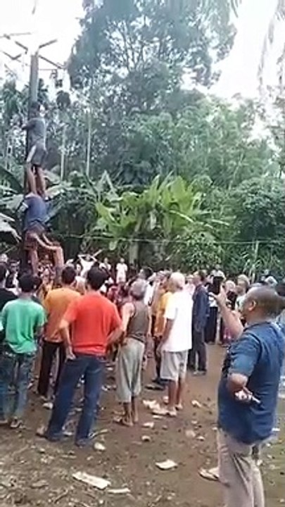 Climbing slippery pole