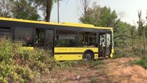 Şarampole devrilen belediye otobüsündeki 21 kişi yaralandı