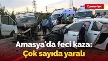 Amasya’da tarım işçilerini taşıyan minibüsle otomobil çarpıştı: 20 yaralı