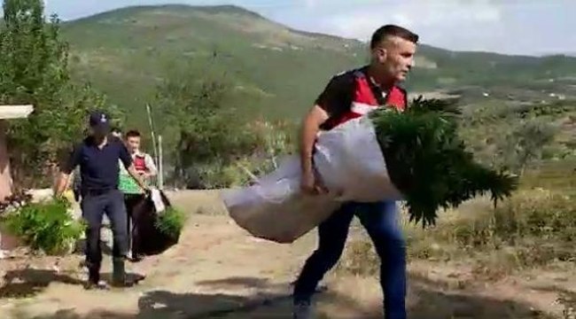 DRONLU UYUŞTURUCU OPERASYONUNDA ESRAR VE HİNT KENEVİRİ ELE GEÇİRİLDİ