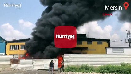 Tarsus'ta geri dönüşüm tesisinde yangın