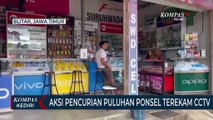 Aksi Komplotan Pencuri Bobol Toko Ponsel Terekam CCTV