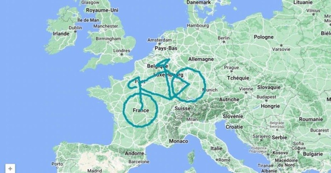 GPS drawing : ils pédalent plus de 7 000 km à travers l'Europe et dessinent le plus grand vélo jamais réalisé