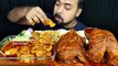 HUGE SPICY MUTTON FAT CURRY, WHOLE CHICKEN CURRY, CHICKEN GRAVY, RICE, SALAD ASMR MUKBANG EATING --