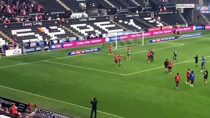 Luton's players at Swansea