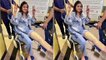 Shilpa performs yoga with an injured leg