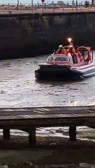 Morecambe lifeboat returning to the station after a call-out