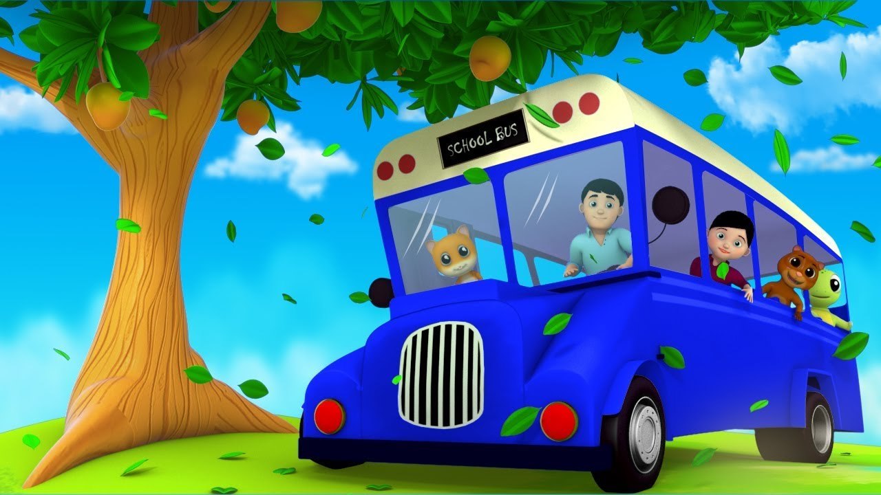 Wheels On The Bus - Kids Nursery Rhymes & Learning Preschool Videos