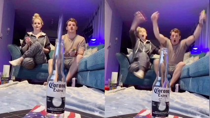 'Douglas couple tries the IMPOSSIBLE 'Sharpie in Corona Bottle' challenge '