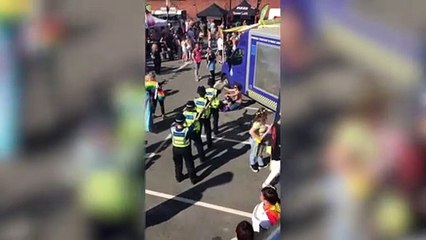 Lincolnshire Police officers dancing the Macarena at Lincoln Pride 2022