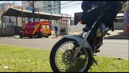 Rolamento estoura e causa queda de motociclista no Centro