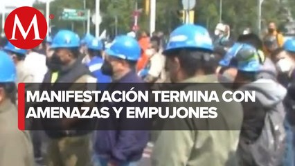 Integrantes de la cooperativa Cruz Azul se manifiestan por falta de energía en Paseo de la Reforma