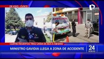 Caen a abismo en Cusco: ministro Gavidia llegó a lugar del accidente