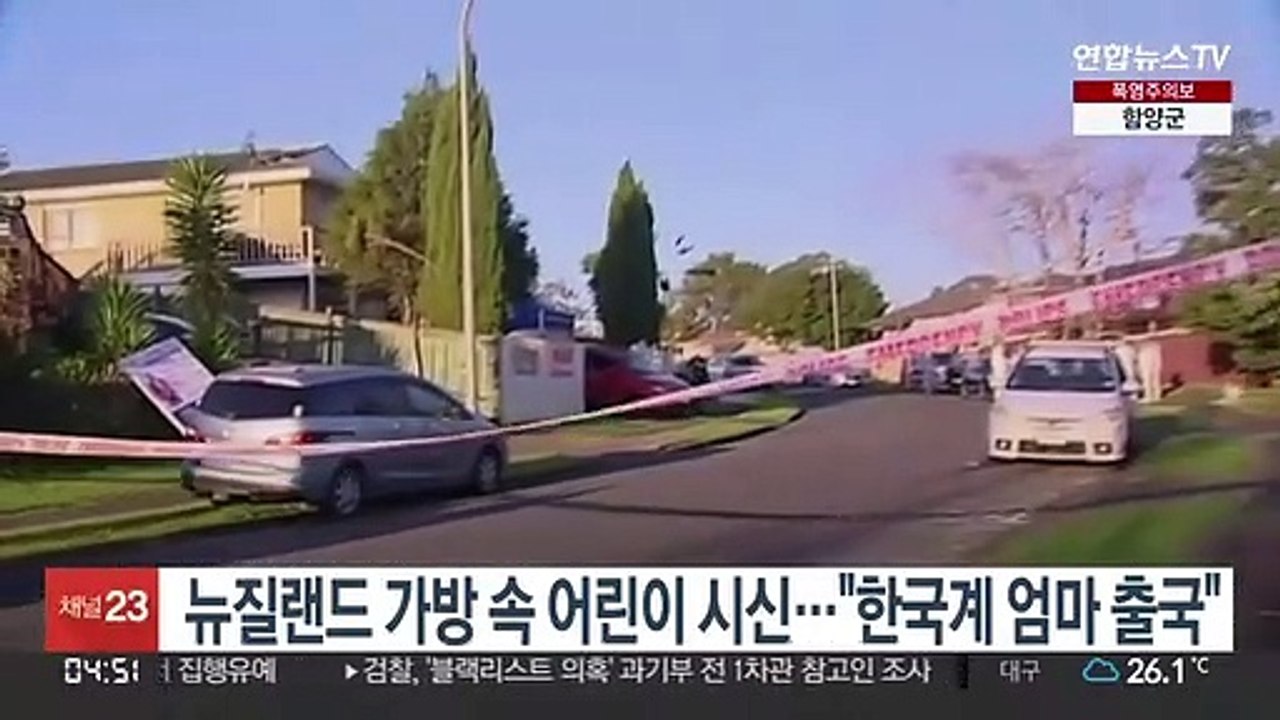 뉴질랜드 가방 속 어린이 시신…"한국계 엄마 출국"